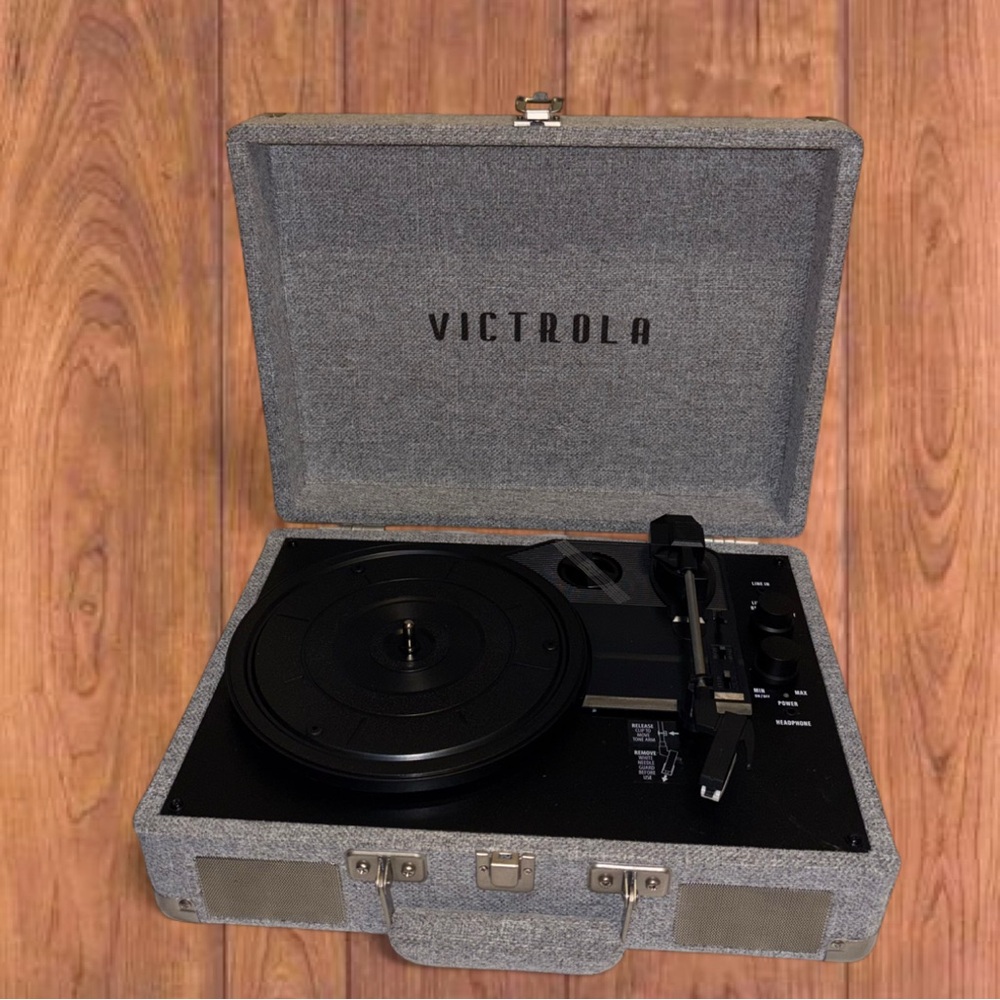 Victrola Gray Portable Record Player